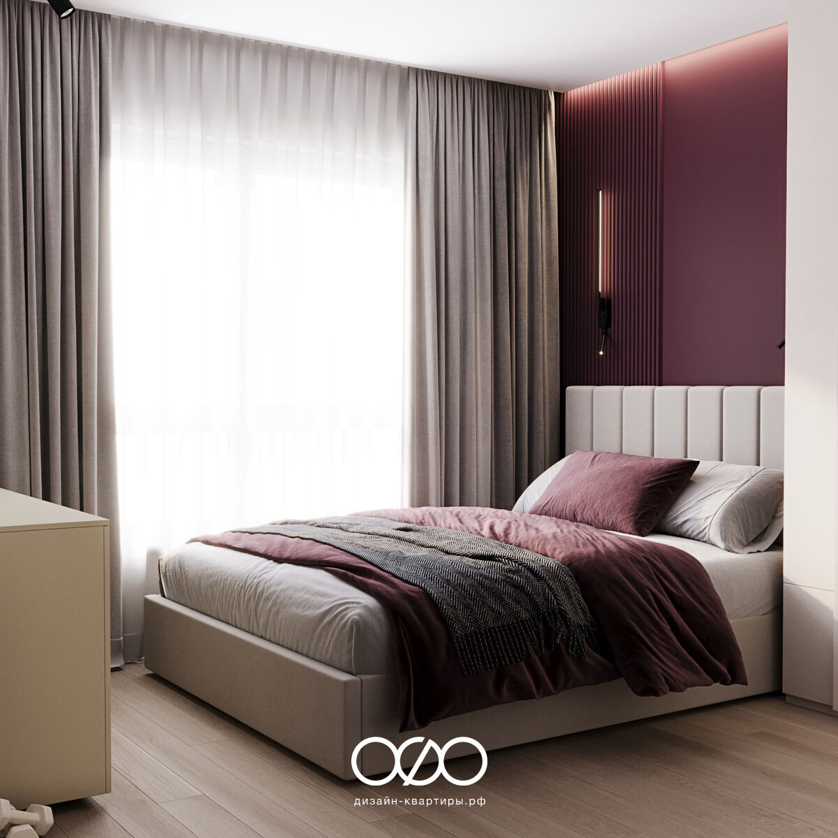 Современная спальня 12 кв м