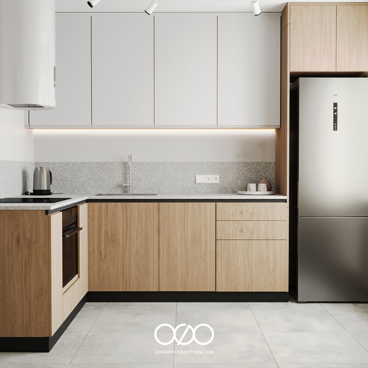 Дизайн современ&shy;ной кухни 9 кв м