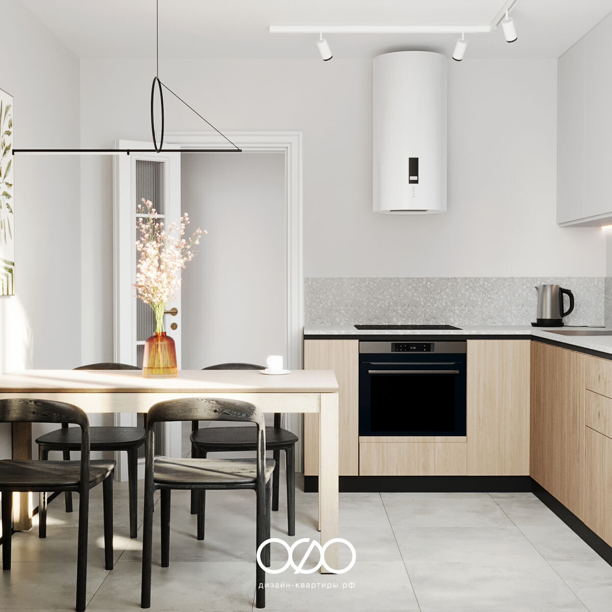 Дизайн современ&shy;ной кухни 9 кв м