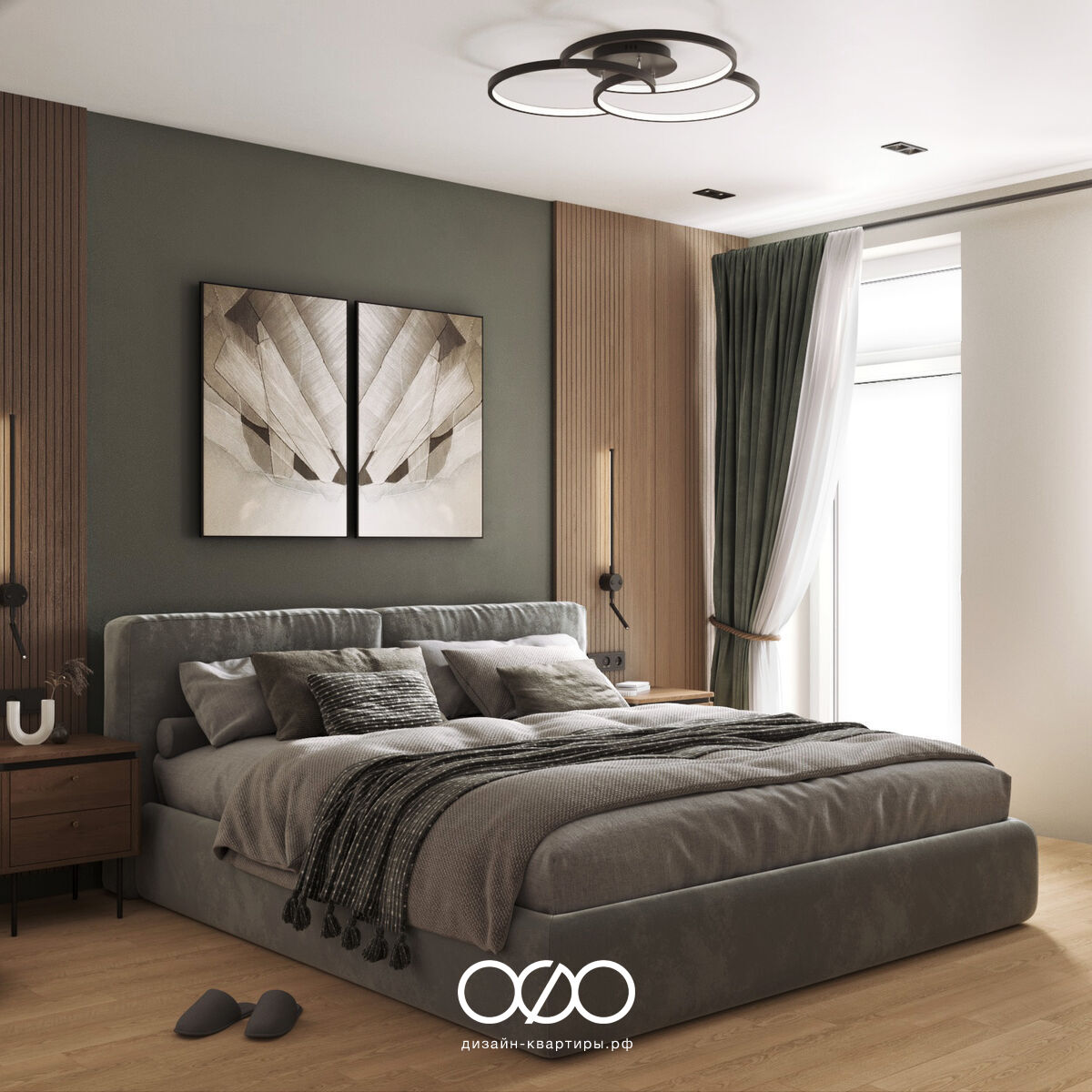 Современная спальня 12 кв м