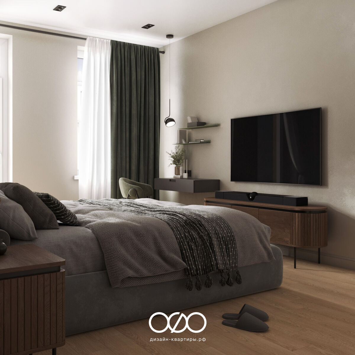 Современная спальня 12 кв м