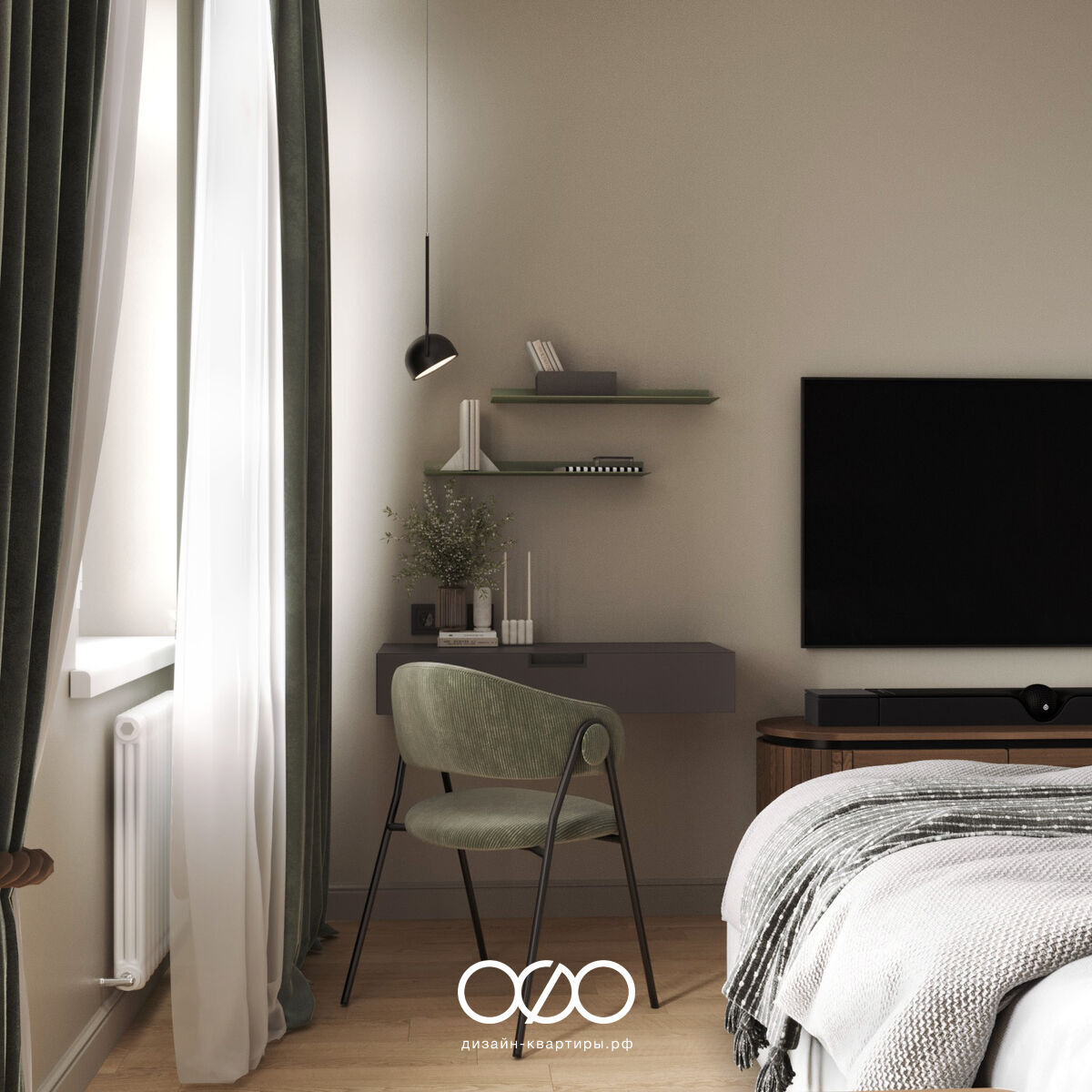 Современная спальня 12 кв м