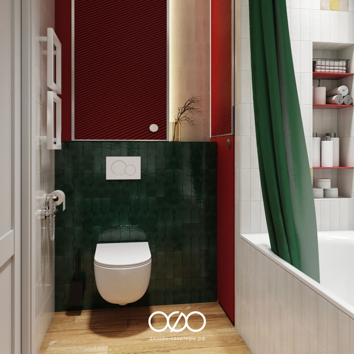 Дизайн квартиры 40 м² в ЖК Симфония 34 в стиле фьюжн. Яркий интерьер для девушки, идеи зонирования, цветовые решения и лайфхаки дизайнера.