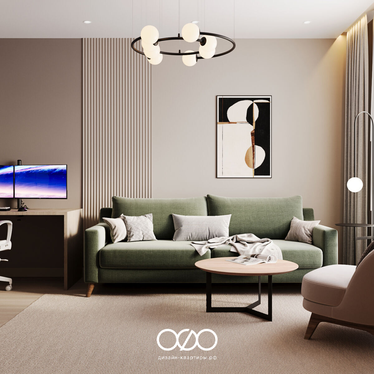 Дизайн двух&shy;комнатной квартиры 50 кв м