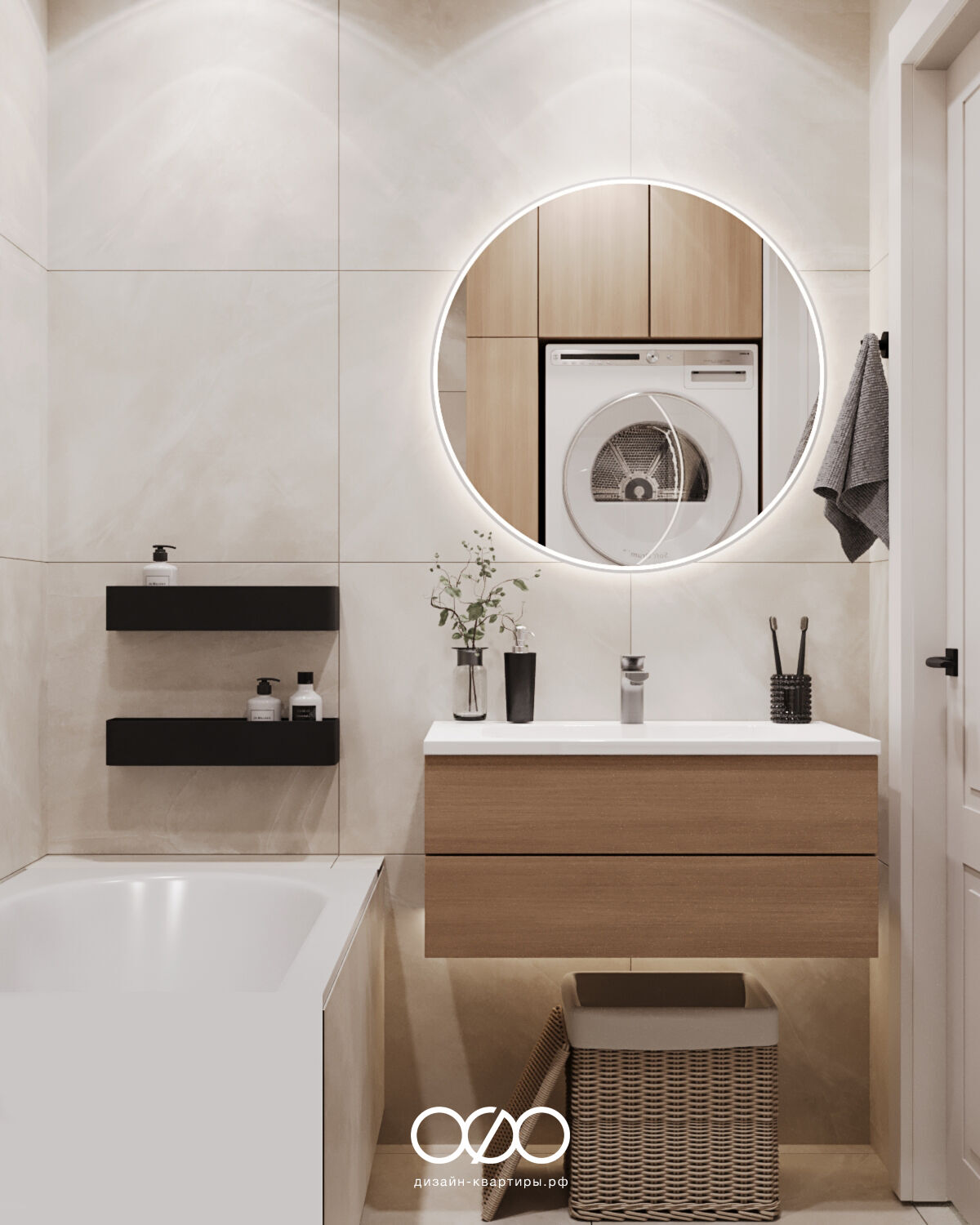 Дизайн двух&shy;комнатной квартиры 50 кв м