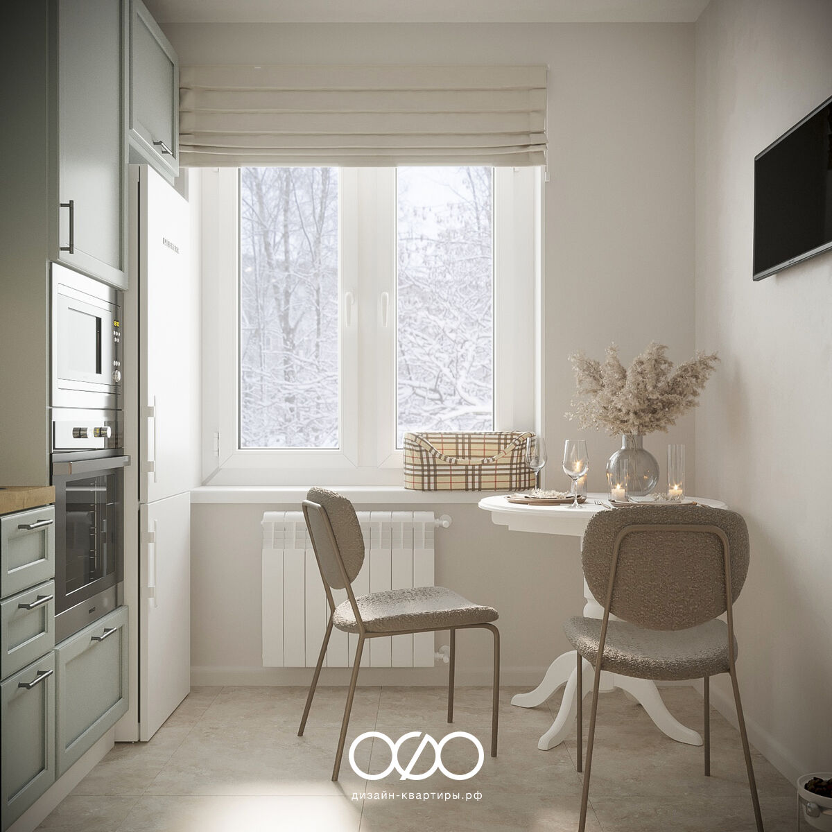 Дизайн современ&shy;ной кухни 9 кв м