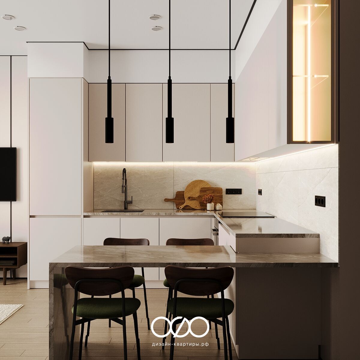 Дизайн двух&shy;комнатной квартиры 50 кв м