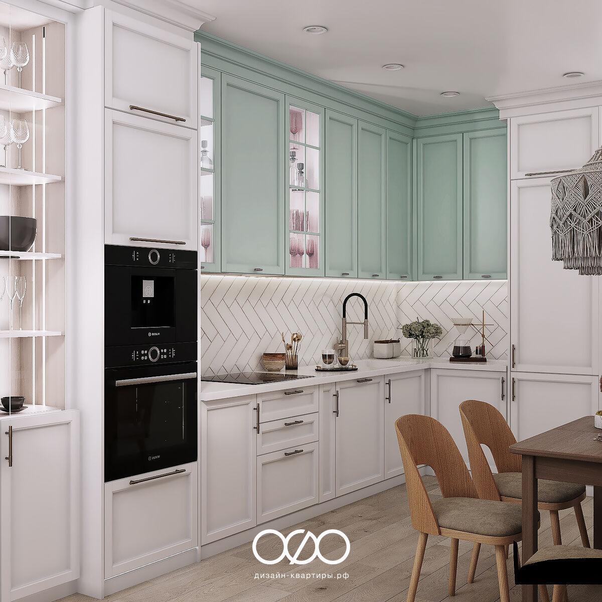Дизайн современ&shy;ной кухни 9 кв м