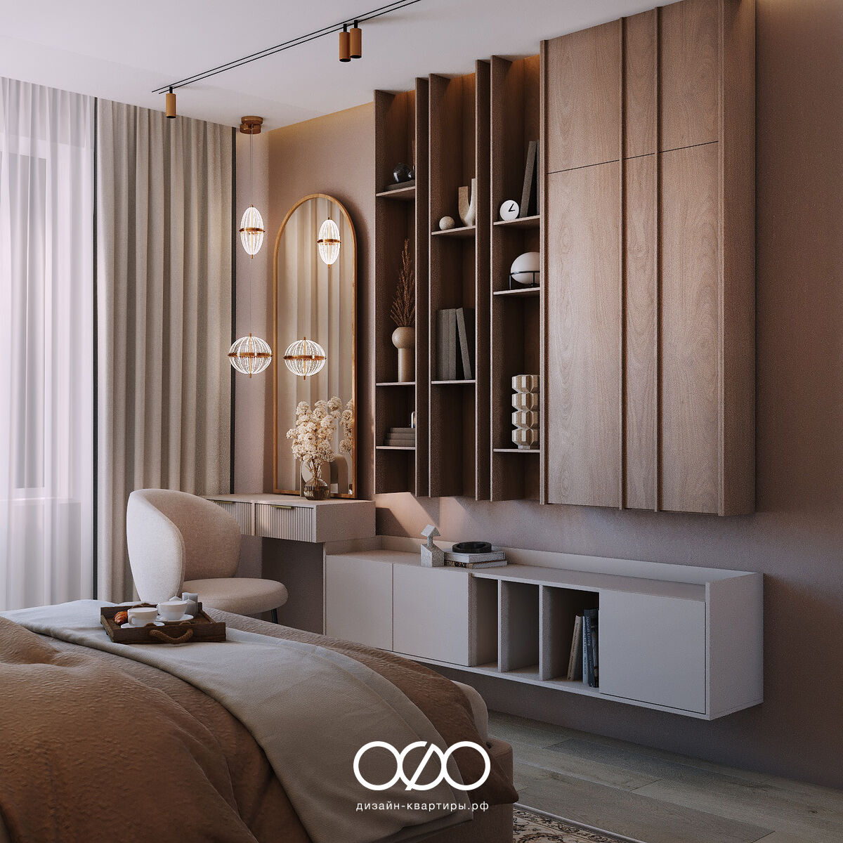 Современная спальня 12 кв м